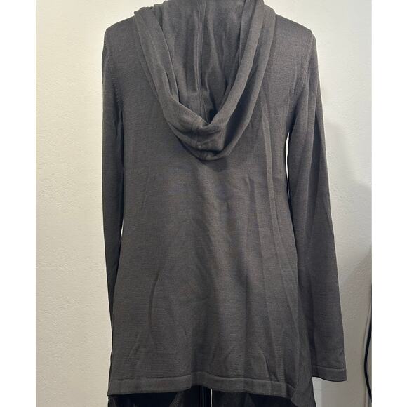 AKRIS Silk Knit Cardigan Charcoal size US 4 Shark tooth Hem - Picture 12 of 14